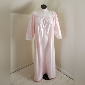 Vintage Sears Bubblegum Pink Satin & Lace Nightgown